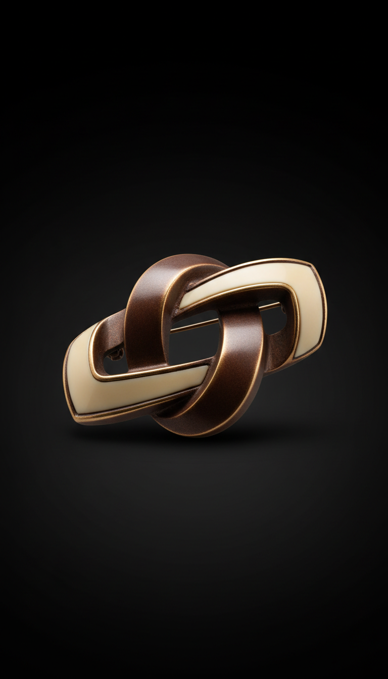 Burnished Bronze Geometric Brooch