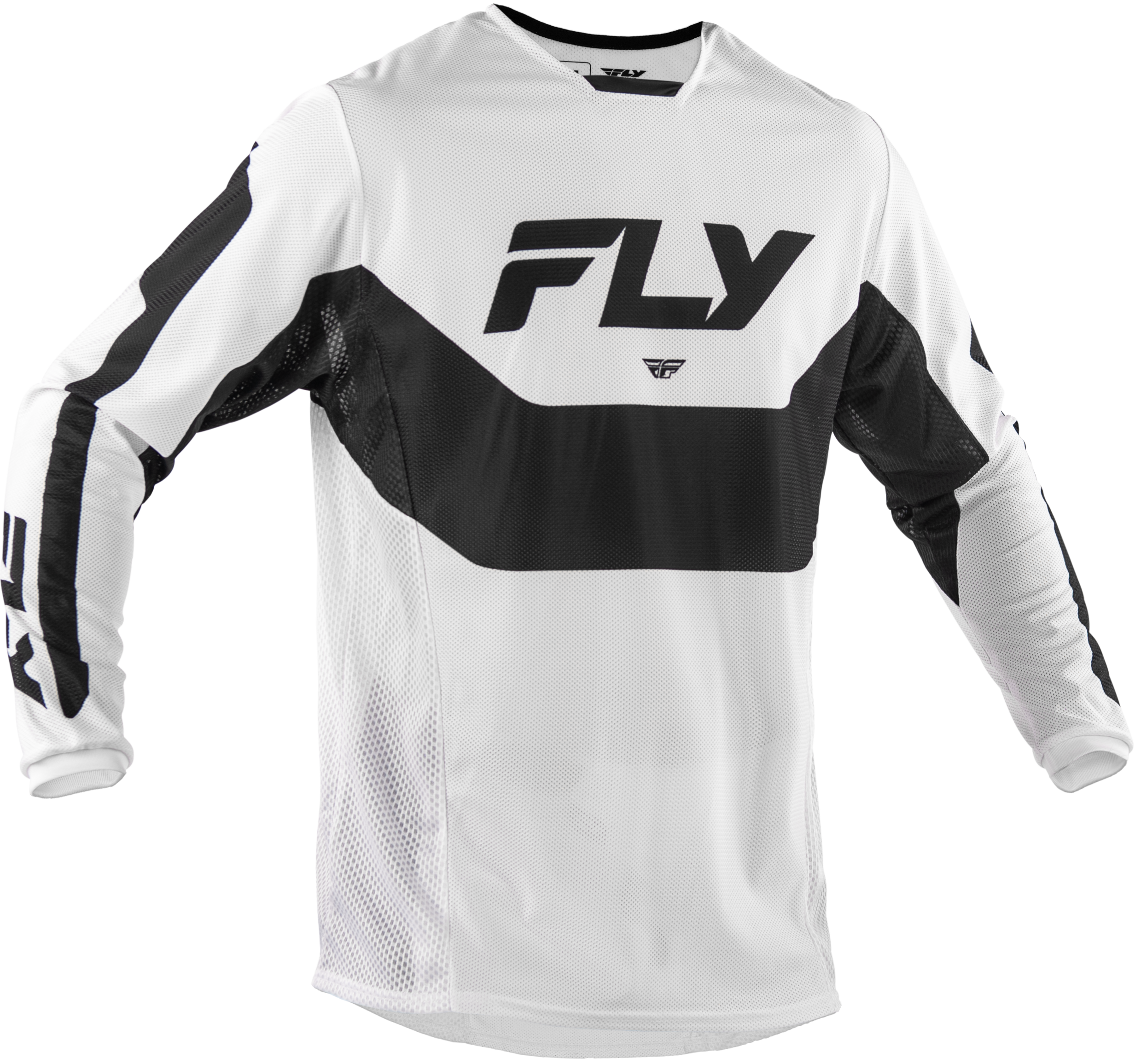 Fly Racing Kinetic Mesh Jersey White/Black Lg 380-310L