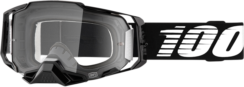 100% Armega Goggles - Black - Clear 50004-00001