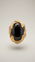 Obsidian Gold Statement Ring
