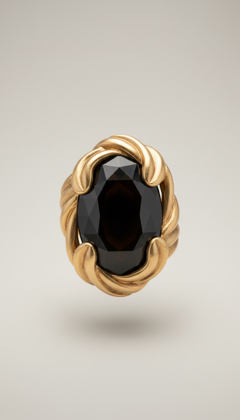 Obsidian Gold Statement Ring