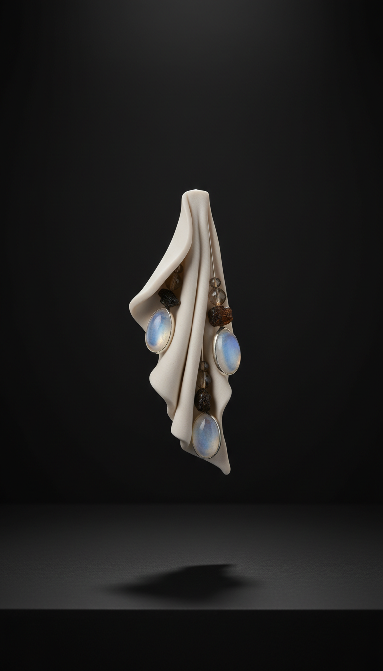 Porcelain Veil Gemstone Earrings