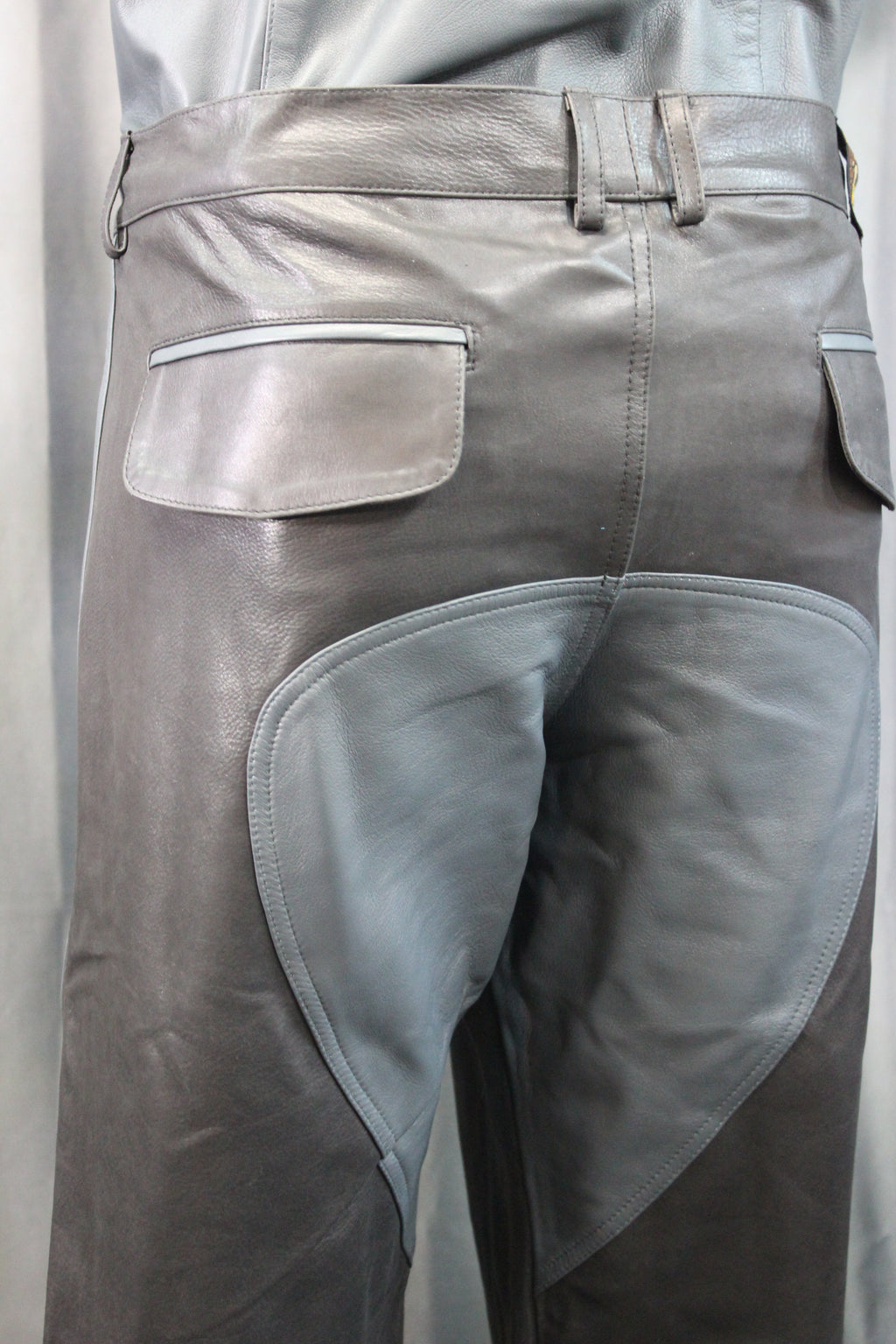 The Otter and The Fox Leather Formal Pants in Black with Grey Highlights