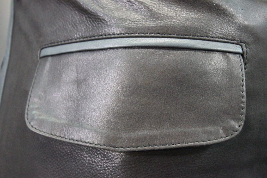 The Otter and The Fox Leather Formal Pants in Black with Grey Highlights
