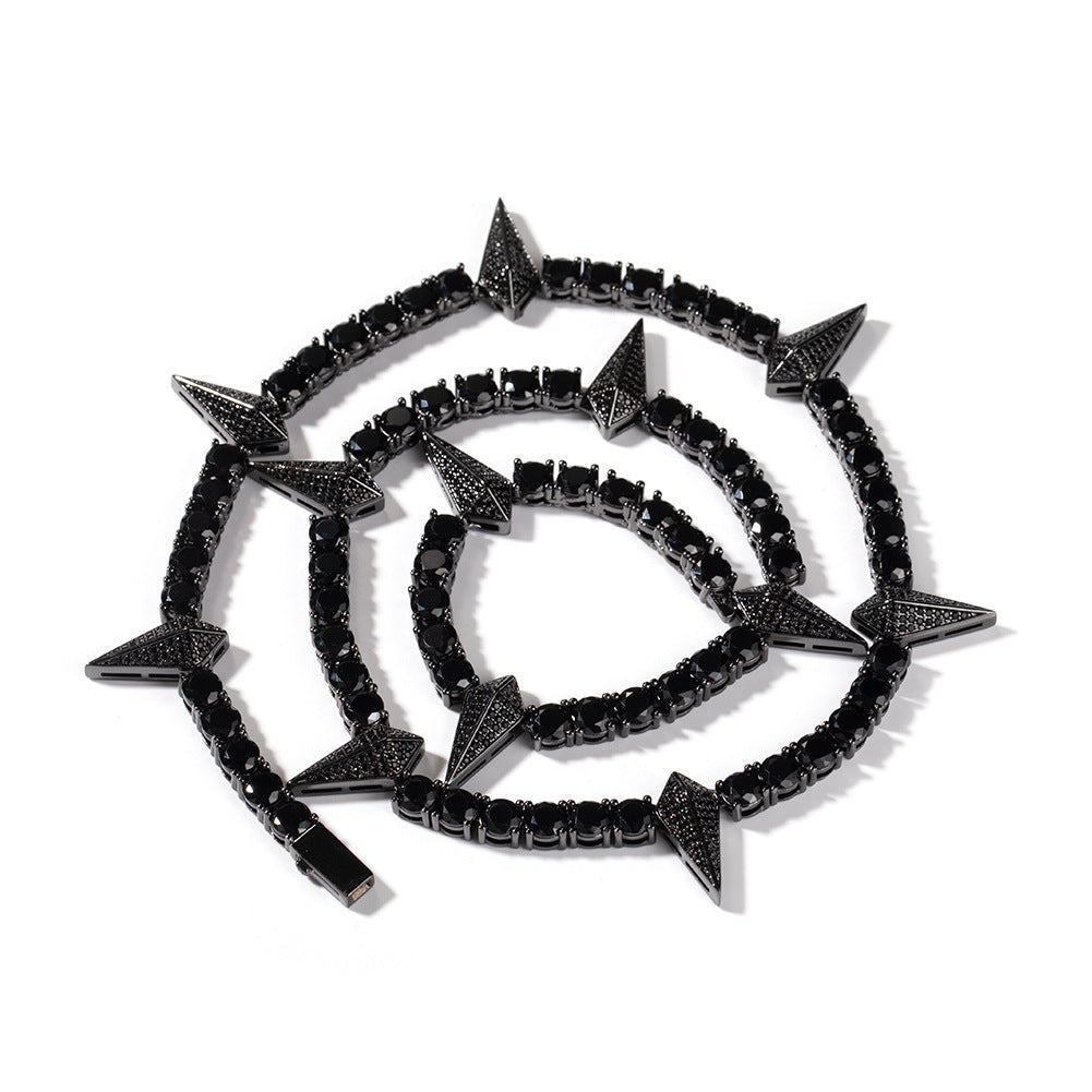 Hip-hop Black Panther zircon tennis chain