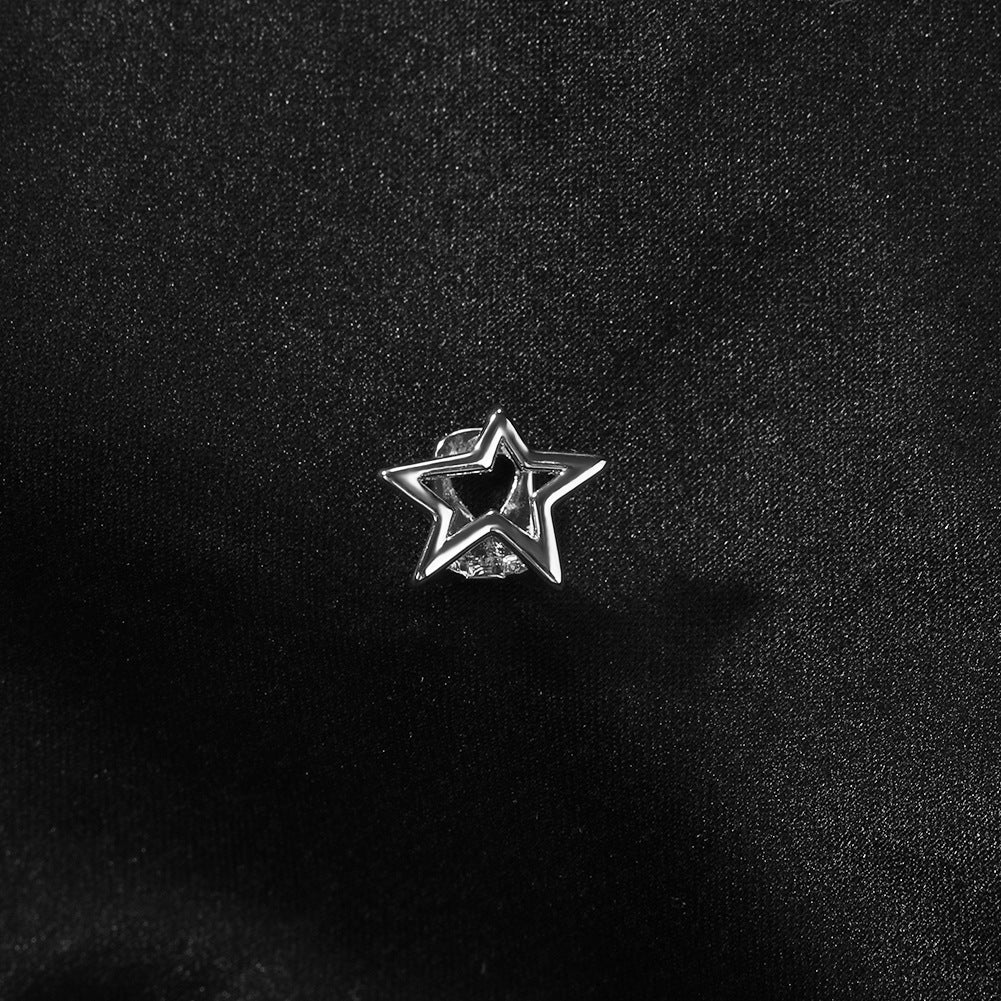 Hip-hop niche design hollow five-pointed star braces