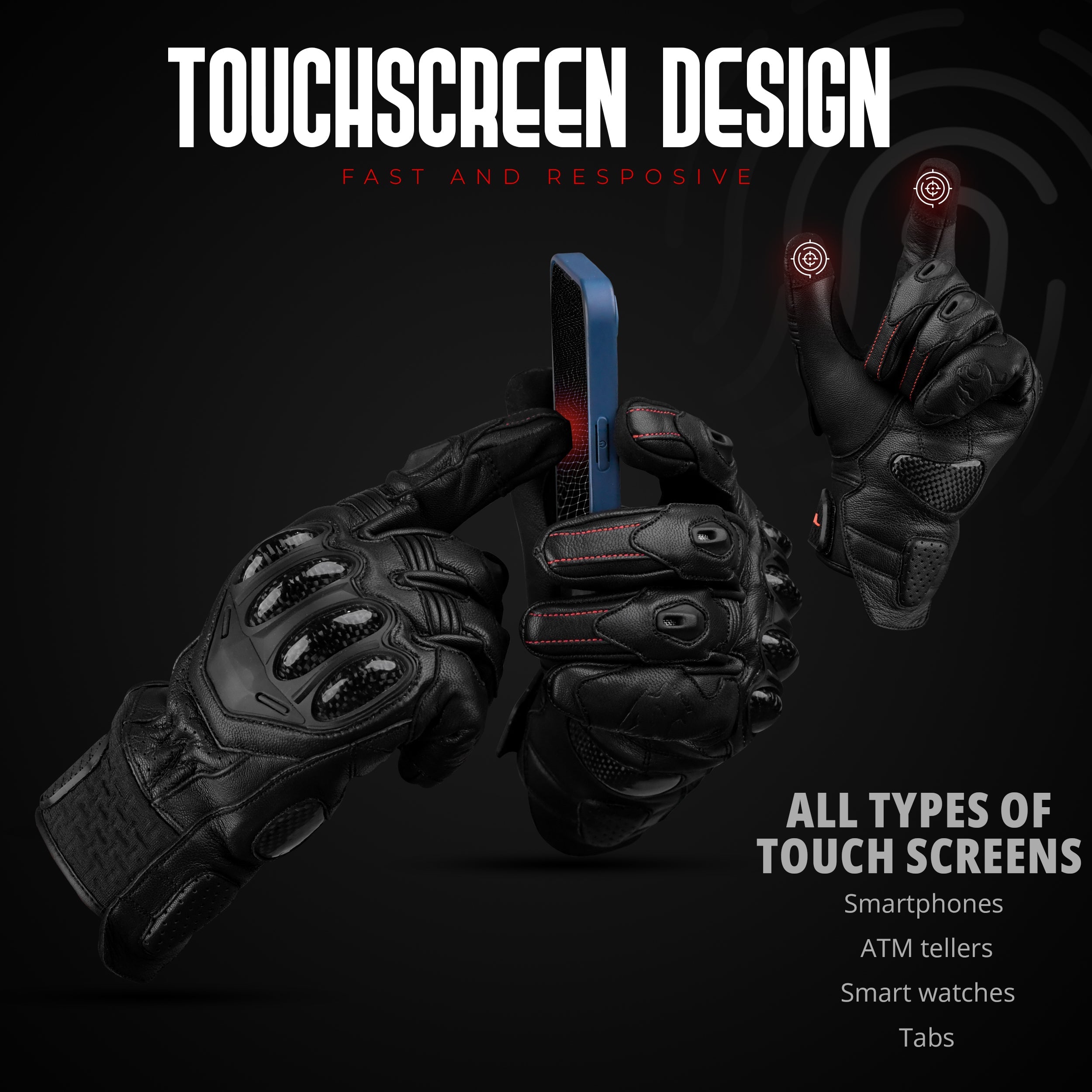 Gladiator Motorcycle Gloves | Genuine Leather | Reinforced Knuckle Protection