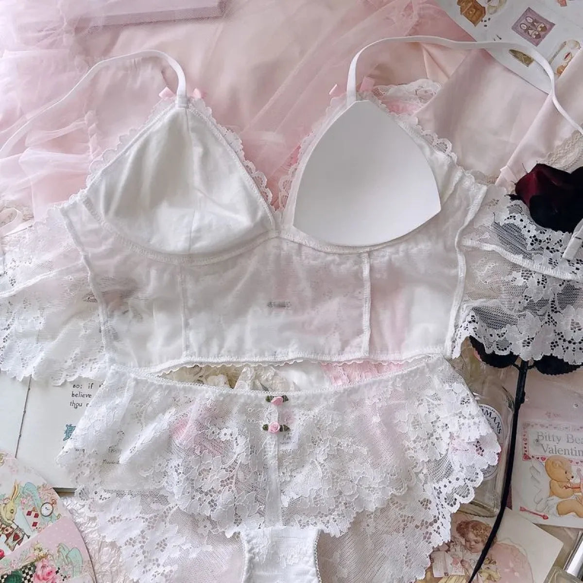Sweet Lace Bow Lingerie Set