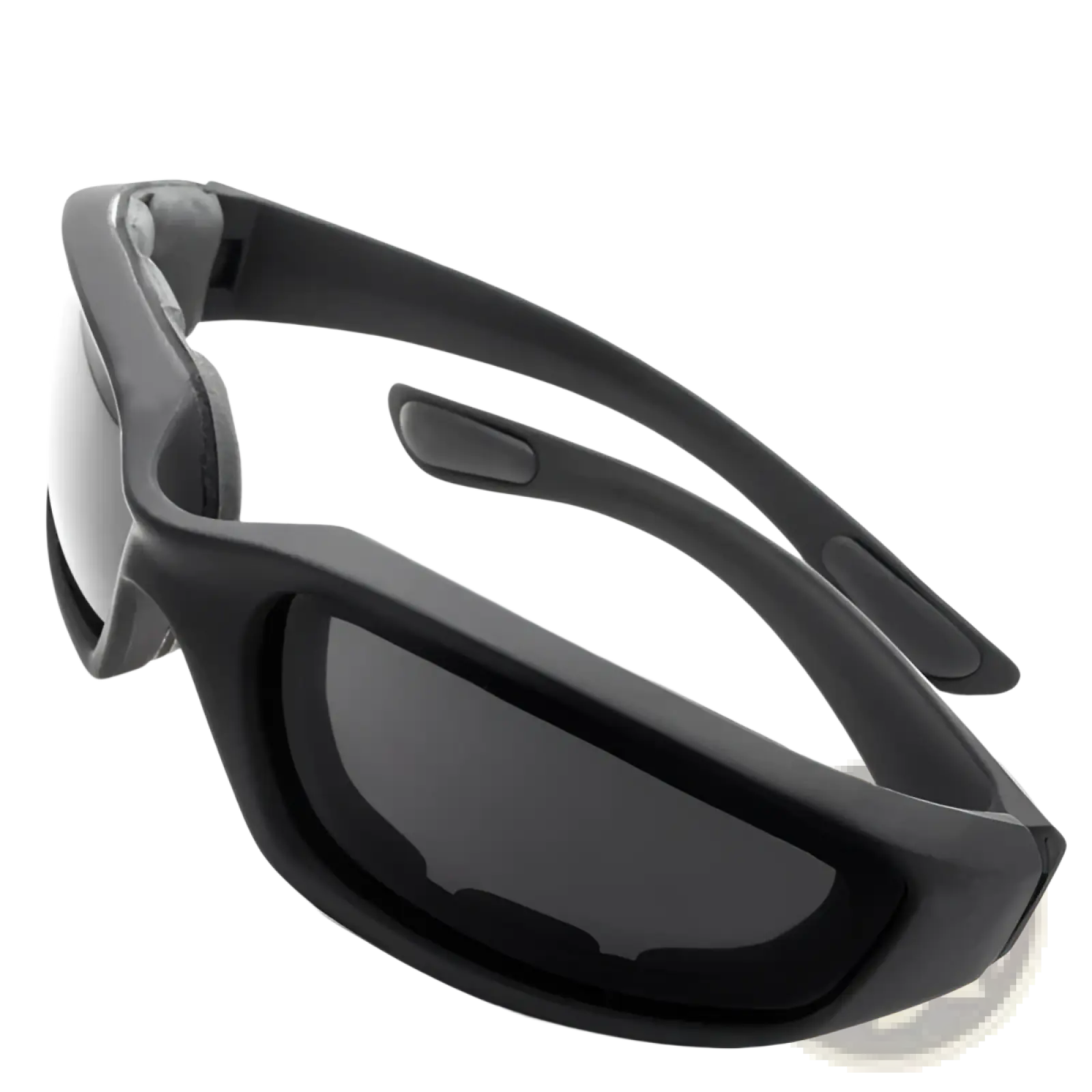 Matte Black Wind Resistant Motorcycle Riding Goggles