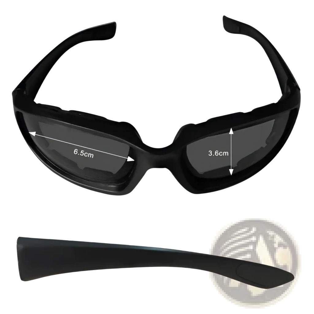 Matte Black Wind Resistant Motorcycle Riding Goggles