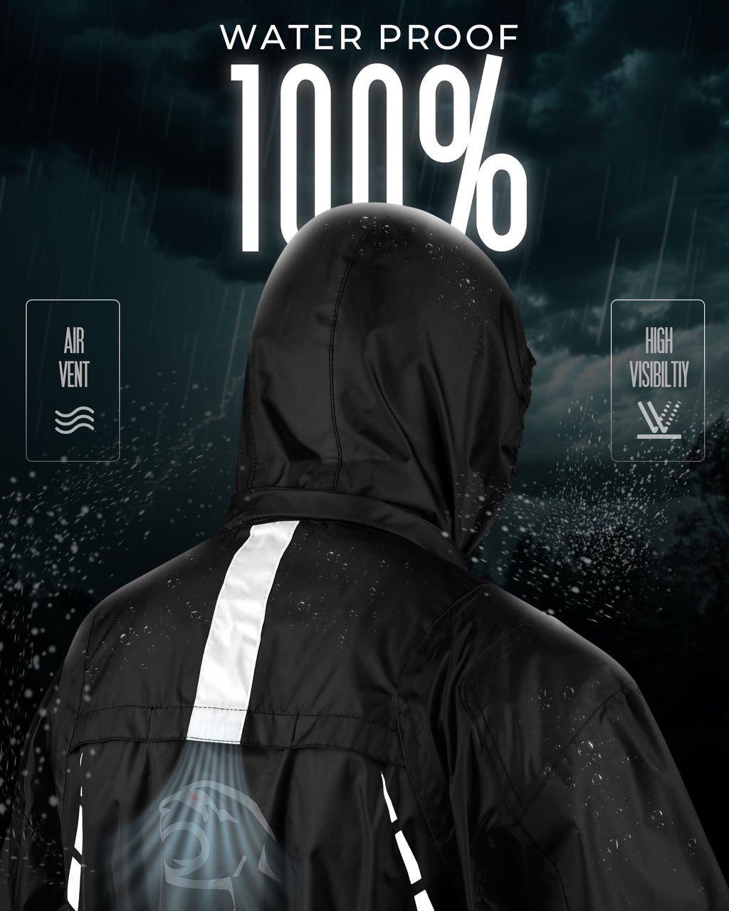 JAG Rainmaster Rain Suit for Men & Women (Black)